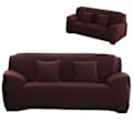 Miniatyrbillede 4 af 5: Kaffefarvet Støvtæt Elastisk Blød Polyester Sofabetræk Beskytter Møbler Slipcovers Dobbelt Personer 145‑185cm