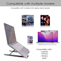 Miniatyrbillede 4 af 5: Bærbar computer stand, foldbar og justerbar ABS bærbar computer stand til tablet computer, ergonomisk bærbar computer stand stabil og solid sort