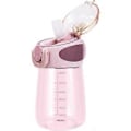 Pikkukuva 1 / 5: Kannettava lasten asteikolla varustettu juomapilli-kuppi 400ml juomapullo (pinkki) 1 kpl (h-4)
