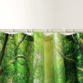 Miniatyrbillede 3 af 5: Badeværelse Dekorativ, Grøn Sø Sommer Vandfald i Skov Skov Natur Jungle Scenekunst Tryk Brun Hvid, Vandtæt Polyester Fab
