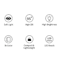 Miniatyrbilde 3 av 5: Video LED-lys med feste, dimbar lampe for bærbar PC, videokonferanselys, strømmelys