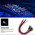 Miniatyrbillede 3 af 4: 50 stk. LED-lys, emitterende dioder, fortrådede, forudkablede, rundt hoved, enkelt blinkende model 12V hvidt lys