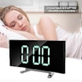 Miniatyrbild 5 av 5: Digital Väckarklocka, 7 tums Böjd Dimbar LED-skärm Digital Klocka för Barns Sovrum, Grön Stor Sifferklocka, Smart Väckarklocka, Snooze-funktion, 12/