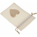 Miniatyrbillede 5 af 5: 10 stk. gaveposer smykkeposer slikposer med hjerteprint jute 10 x 14cm