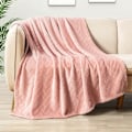 Miniatyrbillede 2 af 5: Blød plys fleece tæppe, queen size sofa tæppe, blødt fluffy sofa dekorativt tæppe - hyggeligt og let, lyserød, 127 x 152cm
