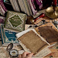 Miniatyrbild 5 av 5: Retro Spår Bok Sida Material Papper Gammal Bok Sida Text Gammal Tidning Dekorativt Material Papper Spår