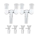 Miniatyrbilde 2 av 5: Glassrøradapter, 2 stk. 14 mm hann til dobbel 14 mm hunn adapter med 4 stk. 14 mm transparent glass traktadapter, gjenbrukbar