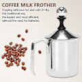 Miniatyrbilde 2 av 5: 500ml Rustfritt Stål Dobbel Mesh Melkeskummer, Melkeskummerkanne Med Kunstpenn, for Å Lage Kaffe Capp