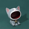 Miniatyrbillede 2 af 5: Sød Kat Statue Ornament Opbevaring, Moderne Resin Kunst Skulptur Skrivebordsopbevaring, Store Mund Katte Samlerfigurer-A