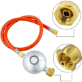 Miniatyrbilde 3 av 5: Slangeregulatorsett 150cm + 50mbar trykkregulator, erstatningstilbehør for gassgriller, 1/4 tommer (inkludert sikkerhetslim)