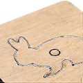 Miniatyrbild 4 av 4: Kaninformad skärform med träbas Läder Metall Stansform för DIY Hantverk