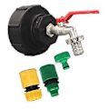 Miniatyrbild 1 av 5: IBC Utloppskran 3/4 Tum IBC Adapter S100x8 Mässing IBC Kulventil Utloppskran Regntunna Tank Tillbehör