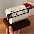 Miniatyrbillede 5 af 5: Kalender Træhjul Kalender Hjemmekontor Skrivebordspynt Datovisning Dekorativ Gave