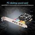 Miniatyrbild 4 av 5: Pcie Ljudkort Pci-e X1 Cmi8738 Chip 32/64 Bit Ljudkort Stereo 5.1 Kanal Skrivbord Inbyggt Ljud