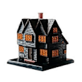 Miniatyrbild 1 av 5: Salems Witch House Rökelsebrännare Massachusetts Häxhus för Halloween Julsemester Prydnad Rökelsebrännare 1ST