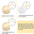 Miniatyrbild 5 av 5: LED-ljus med timer, 12 LED-tealights, flamlösa ljus, riktiga vaxflimrande elektriska ljus med CR2032-batterier, automatisk timerfunktion 6 timmar