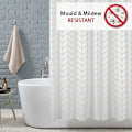 Miniatyrbillede 2 af 5: Bruseforhæng, modstandsdygtig over for skimmel og meldug, sildebensmønster 180 x 200 cm 100 % polyester
