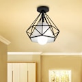 Miniatyrbild 2 av 4: Retro taklampa svart metall hängande lampa för hall sovrum kök vardagsrum E27 bas