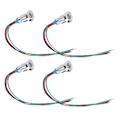 Miniatyrbillede 5 af 5: 4 Sæt LED Indikatorlys Signal 2-farvet Fælles Anode Vandtæt Metal 8mm 220V (Rød grøn)