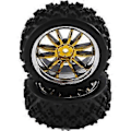 Pikkukuva 5 / 5: 4 kpl 12 mm Hex-vanteen ja OD 2,59 tuuman kumirenkaat RC 1/10 On-Road Touring -autoon, B