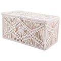 Miniatyrbild 1 av 5: Tissue Box Cover Boho Dekor Rektangulär Pappersnäsdukshållare med Pärlspänne Makramé Servettvävnader Organizer Heminredning