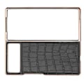 Miniatyrbillede 2 af 5: Foldbart telefoncover til Xiaomi MIX Fold 2 Nano Læder Krokodillemønster Anti-ridse Telefonbeskyttelsescover Sort