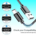 Pikkukuva 5 / 5: Usb C -kaapeli, Usb Type C -kaapeli Nylon Nopea Latauskaapeli Samsung S21 Ultra, s20, A72, Huawei Mate 40 Pro+, p50, Nova 8, Y9a, Matebook, Xiaomi 11t, OnePlus