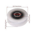 Miniatyrbilde 3 av 3: 4 stk U-spor nylon trinser (hvit) - 4 mm innvendig diameter for skyvedører