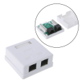 Pikkukuva 3 / 5: 2-porttinen Cat6-seinäliitin RJ45-liitäntäadapteri, 2-porttinen RJ45-liitäntälaatikko