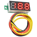 Miniatyrbilde 2 av 4: 6 stk Mini Voltmeter, Digital DC Voltmeter 0,28 tommer, 0-100V DC 3-tråds Panel Spenningstester LED-skjerm, Mini Voltmeter Måler Tester, Rød