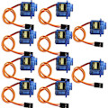 Pikkukuva 1 / 5: 10 kpl mikro servo, SG90 9g mini mikro servo lentokone servo helikopteri servo erä korkea kunnianhimo RC helikopteri lentokone mallit auto ajoneuvo vene