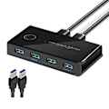 Miniatyrbild 1 av 5: USB 3.0 KVM-switch Delad Switch 2 in 4 ut för Laptop PC Tangentbord Mus Skrivare USB-switch Väljare - USB 3.0 Snabbknapp