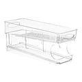 Miniatyrbilde 2 av 5: Dobbeltlags brusboks-organisator, automatisk rullende, transparent drikkeboks-oppbevaring for kjøleskap