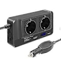 Pikkukuva 1 / 5: 200 W auton invertteri, jännitemuunnin 12 V - 220 V älykkäällä LCD-näytöllä, 2 pistorasiaa ja 4 USB C -liitäntää