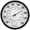 Miniatyrbillede 1 af 5: Indendørs Udendørs Termometer Have Væg Terrasse Vejr Termometer Hygrometer, Stort Tal 10 tommer i Diameter (Sort)