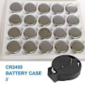 Miniatyrbillede 2 af 5: 2 stk. CR2450 Knapcelle Batteri Sokkel Holder Kabinet 2 Ben Sort