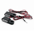 Miniatyrbillede 1 af 5: 2 STK 12V Motorcykel Blinklys LED Blinklys Styr Amber Signallampe Blinker, Beslag, Sort