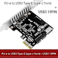 Miniatyrbild 2 av 5: PCI Express-kort PCIe till USB3 Typ-E Front Typ-C 19P Expansionskort Kompatibelt PCI-E X1 X4 X8 X16 Gränssnitt
