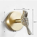 Miniatyrbillede 3 af 5: Messing Guld Dyrekrog Massiv Messing Knagerække Dørkrog Badeværelse Køkken Kroge Håndklædeholder (Fugl)