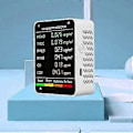 Miniatyrbild 5 av 5: 6 I 1 Pm2.5 Pm10 Hcho Tvoc Co Co2 Multifunktionell Luftkvalitetsdetektor LCD-skärm Luftkvalitetstestare - Vit--vit-i