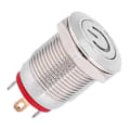 Pikkukuva 5 / 5: Lukitusvapaa 12 mm metallinen painonappikytkin rengas ja virran muotoinen LED-itsepalautuva punainen kytkin (12 V)