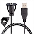 Pikkukuva 3 / 4: 1m Pistokejohto Usb2.0 Auto Autoteline Uros Naaras Jatkojohto Kojelauta Paneeli Neliö Audio L