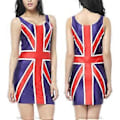 Pikkukuva 1 / 5: Naisten Union Jack -mekko punainen, valkoinen ja sininen Union Jack -lippu klassinen tankkimekko 90-luvun musiikki-ikonit, Brit Pop, VE-päivä, kuninkaan kruunajaiset naamiaisasu