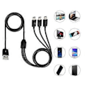 Miniatyrbillede 2 af 5: USB2.0 Type-A Han til 3 Mini USB Han 5pin Data Oplader Kabel 480Mbp Synkroniserings Strømkabel Splitter 3 i 1 1M