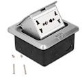 Miniatyrbilde 5 av 5: Gulvuttak 6 Hull Innebygd Demping Aluminium Legering Jordet Elektrisk Uttak 13A AC 250V