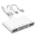 Miniatyrbillede 2 af 5: Hukommelseskortlæser 5-i-1 SD-kortlæser USB OTG-adapter med opladningsport til //Android/PC/Tablet/Kamera