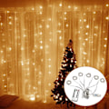 Miniatyrbild 4 av 5: 3m LED-fönstergardinlampor Fe-stränglampor Garland Bakgrund Fjärrkontroll USB-driven Vattentät Festdekoration