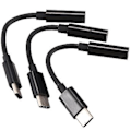 Pikkukuva 1 / 5: 3 kpl Type C - 3,5 mm kuulokeliitäntäadapteri, USB-C - 3,5 mm naaraspuolinen Aux-mikrofoniliitäntäkaapeli F