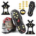 Miniatyrbillede 2 af 5: 10-KNOPPER Anti-slip Vinter Is Griber Universal Slip-on Stretch Fit Sne & Is Pigge Traction Cleats Stegjern (2 stk.), L