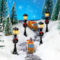 Miniatyrbilde 5 av 5: 4 stk. Mini Julelyktstolpe Toglampe For DIY Dukkehuslandsby